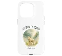But Now I’m Found Luke 15:10 Watercolor Lamb Christian Carcasa para iPhone 15 Pro