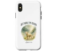 But Now I’m Found Luke 15:10 Watercolor Lamb Christian Carcasa para iPhone X/XS