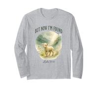 But Now I’m Found Luke 15:10 Watercolor Lamb Christian Manga Larga