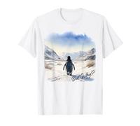 BUT Why? Penguin Wandering Off Mountains Watercolor (White) Camiseta