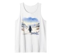 BUT Why? Penguin Wandering Off Mountains Watercolor (White) Camiseta sin Mangas
