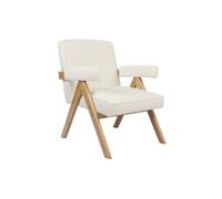 Butaca agatha con apoyabrazos natural/blanco 82x66x78,5 cm adec