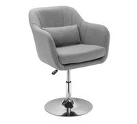 HOMCOM Taburete de Bar Giratoria Silla de Cocina Peluquería con Altura Ajustable Respaldo Envolvente Reposabrazos 60x60x79-91 cm Gris Aosom España