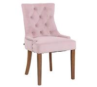 Butaca De Salón Aberdeen Tapizada En Terciopelo I Silla De Comedor con Base De Madera I Sillón En Estilo Escandinavo I Color:, Color:Fucsia, Color del Marco:Envejecido Claro
