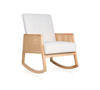 Butaca mecedora de estilo atemporal 82x65 cm Ember Crema - Ratán