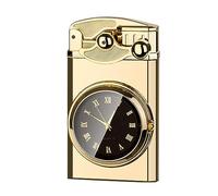 Butane Torch Lighter, Metal Dual Flame Lighter, Windproof Refillable Gas Lighter for Men Candle BBQ Camping, Gift (Butane Gas Not Included)(Goldsa)