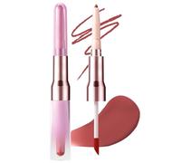 BUTBU 2 en 1 Delineador de Labios y Lip Stain, Perfilador Labios Waterproof, Lápiz Delineador Multiusos Retráctil, Everlasting Colour Precision Lip Liner, Contorno de Labi-os, Nutrir los Labi-os, #02