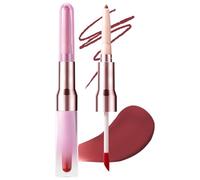 BUTBU 2 en 1 Delineador de Labios y Lip Stain, Perfilador Labios Waterproof, Lápiz Delineador Multiusos Retráctil, Everlasting Colour Precision Lip Liner, Contorno de Labi-os, Nutrir los Labi-os, #06