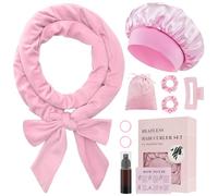 BUTBU 9 PCS Rizador Sin Calor para Cabello, Heatless Hair Curler con Gorro de Dormir, set de Peinado DIY con Banda Rizadora, Lazy Curler Set, No Dañará el Cabello, para Cabel-lo Largo y Corto, Rosa