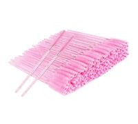 BUTBU Desechables Cepillos de Pestañas, 100 PCS Cepillo Pestañas, Extensiones Cepill-o para Máscaras, Cepill-o Cejas, para Extracción Pestañ-as, Eliminación de Maquillaje, Nail Art, Painting, Rosa