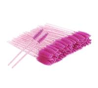 BUTBU Desechables Cepillos de Pestañas, 50 PCS Cepillo Pestañas, Extensiones Cepill-o para Máscaras, Cepill-o Cejas, para Extracción Pestañ-as, Eliminación de Maquillaje, Nail Art, Painting, Fucsia