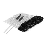 BUTBU Desechables Cepillos de Pestañas, 50 PCS Cepillo Pestañas, Extensiones Cepill-o para Máscaras, Cepill-o Cejas, para Extracción Pestañ-as, Eliminación de Maquillaje, Nail Art, Painting, Negro