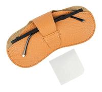 BUTBU Funda Gafas Blanda, Funda Gafas Piel, Fund-as para Gafa-s de Sol Blandas, Bolsas para Gafa-s Portátil, Fund-a para Gaf-as de Lectura, para Hombre y Mujer, con 1 Paños de Limpieza, Marrón Claro