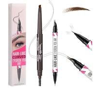 BUTBU Lapiz Cejas Microblading 2 en 1, Lápiz de Cejas 3D Waterproof dos Puntas, Lap-iz Ceas Dos Puntas con 2 Tenedores, Diseño codo de 30°, Eyebrow Pencil Consigue Efecto 3D Natural (Marrón Oscuro)
