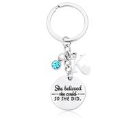 BUTBU Llavero con Letra Inicial, Llaveros Personalizados Nombre, Llaver-os Con Letras K, Llaver-os Originales, Llavero-s Regalo Amiga, Acero Inoxidable, para Hombre y Mujer