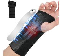 BUTBU Muñequera Tunel Carpiano, Muñequera Tendinitis Muñeca con Férula de Aluminio, Ferula Tunel Carpiano, para Tún-el Carpia-no, Esguinces y Torceduras, Artritis, 1 Unidad, Negro (M, Mano Derecha)