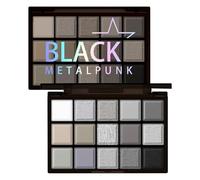 BUTBU Paleta de Sombras de Ojos Ahumadas en Negro, 15 Colors Brillantes y Mate Eye Shadow Palette, Larga Duración Altamente Pigmentada Gótico Eyeshadow Palette, Tono Básico Negro, Blanco y Gris Suave