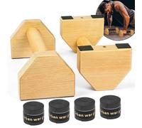 BUTBU Paralelas Calistenia, 2x Barras Paralelas Calistenia en casa Madera Portables, 25cm Barras Push Up Antideslizantes, con 4 PU sweat-absorbing belts, Para Gimnasia Fitness Yoga