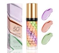 BUTBU Primer Maquillaje SPF 50, Base de Maquillaje Corrector de Color, Imprimación Facial Líquida Hidratante, Prebase Maquilla-je Poros, Iluminadora y Refinadora de Poros con Protección Solar, 40g