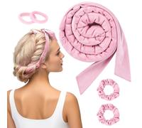 BUTBU Rizador Sin Calor para Cabello,5 Pcs Heatless Hair Curler, Rizador Pelo sin Calor, Lazy Curler Set, Seda Diadema para Rizar Pelo Flexibles, No Dañará el Cabello, para Cabello Largo y Corto（rosa）