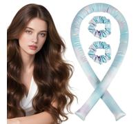 BUTBU Rizadores de Satén sin Calor, 3 PCS Heatless Hair Curler, Rulos Flexibles Ondas Sin Calor, Rizador Pelo sin Cal-or, Lazy Curler Set, No Dañará el Cabello, para Cabello Medio-Largo, Azul Tie Dye