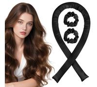 BUTBU Rizadores de Satén sin Calor, 3 PCS Heatless Hair Curler, Rulos Flexibles Ondas Sin Calor, Rizador Pelo sin Cal-or, Lazy Curler Set, No Dañará el Cabello, para Cabello Medio-Largo, Negro