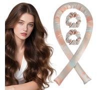 BUTBU Rizadores de Satén sin Calor, 3 PCS Heatless Hair Curler, Rulos Flexibles Ondas Sin Calor, Rizador Pelo sin Cal-or, Lazy Curler Set, No Dañará el Cabello, para Cabello Medio-Largo,Sunset Tie Dye
