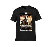 Butch Cassidy & The Sundance Kid Newman Redfordt Mens T-Shirt Fashion Casual Unisex Black tee S