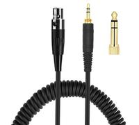 BUTIAO Cable HD 490 Pro, Mini XLR de 4 pines hembra de 6,35 mm, cable de extensión de resorte de repuesto para auriculares Sennheiser HD 490 Pro Plus, AKG K371BT, Pioneer HDJ-X10 DJ, Beyerdynamic