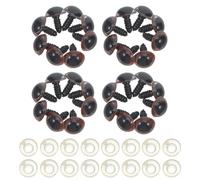 BUTIFULSIC 100 Unidades Ojos de Seguridad de Plástico Marrón de 14mm con Arandelas para Manualidades, Ajuste y Precisión, Ideales para Proyectos de Peluches y Juguetes de Ganchillo