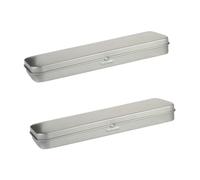 BUTIFULSIC 2 Estuches para Lápices de Hojalata 160X54X20 MM Tapa Abatible Organizador Resistente al Desgaste para Bolígrafos y Útiles Escolares Caja Multiusos para Estudiantes y Uso Diario
