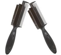 BUTIFULSIC 2 piezas Cepillo Doble Cara para Cabello con Cerdas para Peinar y Limpiar Herramienta de Peluquería para Uso Doméstico y Profesional Pack de Unidades Negras