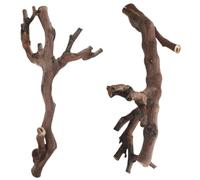 BUTIFULSIC 2 Piezas Decoración de Madera para Reptiles y Geckos, Rama Natural Resistente para Terrarios y Vivarios Simulación de Hábitat Natural Varios Estilos