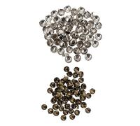 BUTIFULSIC 200 Tachuelas Decorativas de Metal Redondas en Plata y Cobre, Remaches Punk de Cuatro Mordazas para Cuero, Ropa y Manualidades, Accesorios Duraderos para Bolsos y Cajas