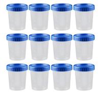 BUTIFULSIC 25 Tazas de Muestreo de 120 Ml Tapa Azul, Recipientes de Muestra Líquida de Pp a Prueba de Fugas para Preparación de Muestras y Prellenado de Reactivos