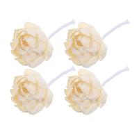 BUTIFULSIC 4 Piezas Flor de Peonía Sintética Fijación Estable de Color Claro con Capas de Hojas de Aromaterapia Papel Tetrapanax Papyriferus y Recarga Práctica para Accesorios de Aromaterapia