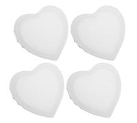 BUTIFULSIC 4 Piezas Lienzo sobre Bastidor de Madera Blanco en Forma de Corazón de Algodón Estirado de 20x19.8 Cm con Detalles Finos y Textura Suave para Decoración del Hogar y Manualidades