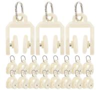 BUTIFULSIC 50 Piezas Poleas para Rieles de Cortina de Acero Inoxidable Deslizadores Suaves para Cortinas Accesorios para Rieles Curvos y Rectos Uso Ventanas Dormitorios y Oficinas