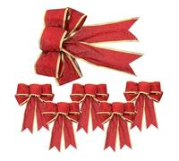 BUTIFULSIC 6 Lazos Navideños Rojos de Poliéster para Árbol de Navidad Forma Clásica, Ligeros y Que Mantienen Su Forma, Ideales para Fiestas y Bodas Festivas