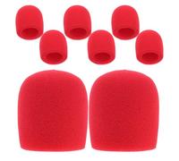 BUTIFULSIC 8 de Espuma para Micrófono Rojo Reutilizables, Cubiertas para Micrófonos de Mano que Mejoran la Calidad de Sonido en Transmisiones y Discursos