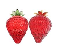 BUTIFULSIC Adorno de Frutas de Cristal en Forma de Fresa 2 Piezas, Detalle Delicado y Realista para Escritorio en Fiestas y Bodas
