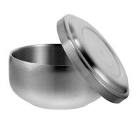 BUTIFULSIC Bol de Afeitar Acero Inoxidable con Tapa Cuenco Jabón Práctico para Hombres Barbería Baño Uso Diario Plateado
