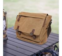 BUTIFULSIC Bolso Bandolera para Hombre de Lona Resistente Tamaño Mediano Color Caqui Bolso Cruzado Casual y Escolar Mochila Unisex Ligera para Uso Diario y Viajes