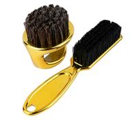 BUTIFULSIC Cepillo para Cortar Pelo y Plumero para Cuello Dorado Mango Largo y Anillo, Versátil para Cabello y Barba, Adecuado para Uso Profesional en Barbería