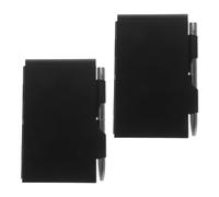 BUTIFULSIC Cuaderno Metálico Pequeño de Aluminio Negro con Bolígrafo Incluido, Bloc de Notas Portátil con Hojas Reemplazables para Oficina, Viajes y Uso Escolar, Set de 2 Piezas
