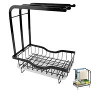 BUTIFULSIC Escurridor de Platos Metálico Negro 1 Pieza, Estante de Esponja y Porta Paños para Fregadero, Accesorio de Cocina Ventilado para Secado Rápido y Almacenamiento Organizado