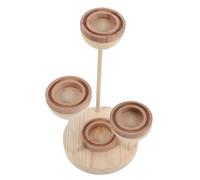 BUTIFULSIC Estante Expositor de Madera Beige 4 Ranuras para Aceites Esenciales, Organización y Exhibición Abierta Adecuado para Decoración del Hogar y Eventos Festivos