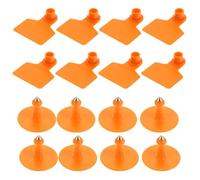 BUTIFULSIC Etiquetas para Orejas de Ganado de Plástico Naranja, 100 Unidades sin Texto, Prácticas y Resistentes para Manejo Ganadero y Control en Granjas