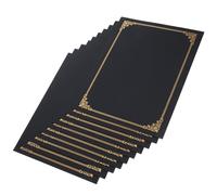 BUTIFULSIC Fundas de Papel para Certificados Negras 10 Piezas, Cubiertas de Certificados Esquinas Redondeadas y Bordes Lisos, Porta Diplomas Prácticos para Oficina y Escuela