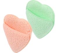 BUTIFULSIC Guantes Limpiadores Faciales de Exfoliantes Reutilizables, 2 Piezas (naranja y Verde), Esponjas Suaves para Limpieza y Eliminación de Maquillaje, Cuidado Facial Diario